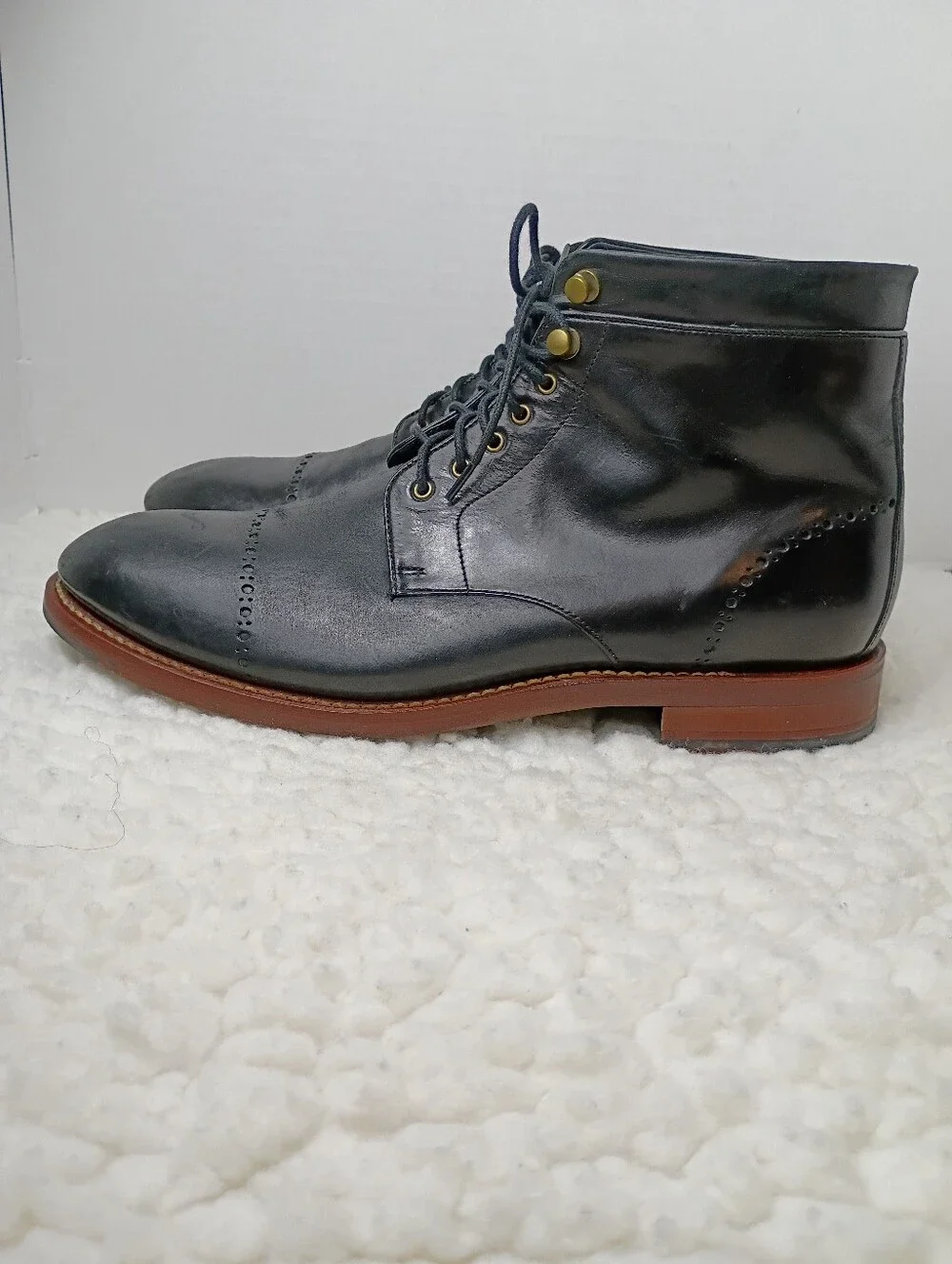 Cole Haan Martin Cap Toe Chukka Boots Men's 10M Black Leather Goodyear Welt